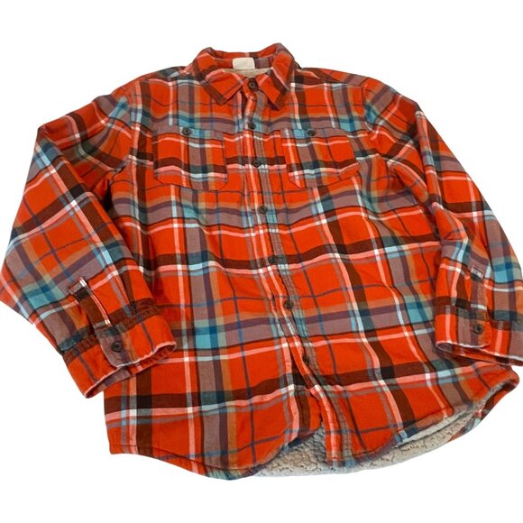 Crazy 8 Other - Crazy 8 Boys Plaid Faux Sherpa Fur Lined Shirt Jacket XL (14)